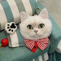 Wool Felt Cat Puppies Avatar Custom Emulation Doll Pet Gift Poke Fun DIY Keyring Pendant