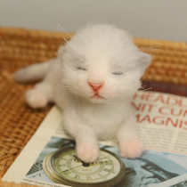 Wool Felt Small Milk Cat Custom Remembrance Small Crowd 80 Post Colleagues Gift Pure Handmade Animal Model Poke Fun Finished Product