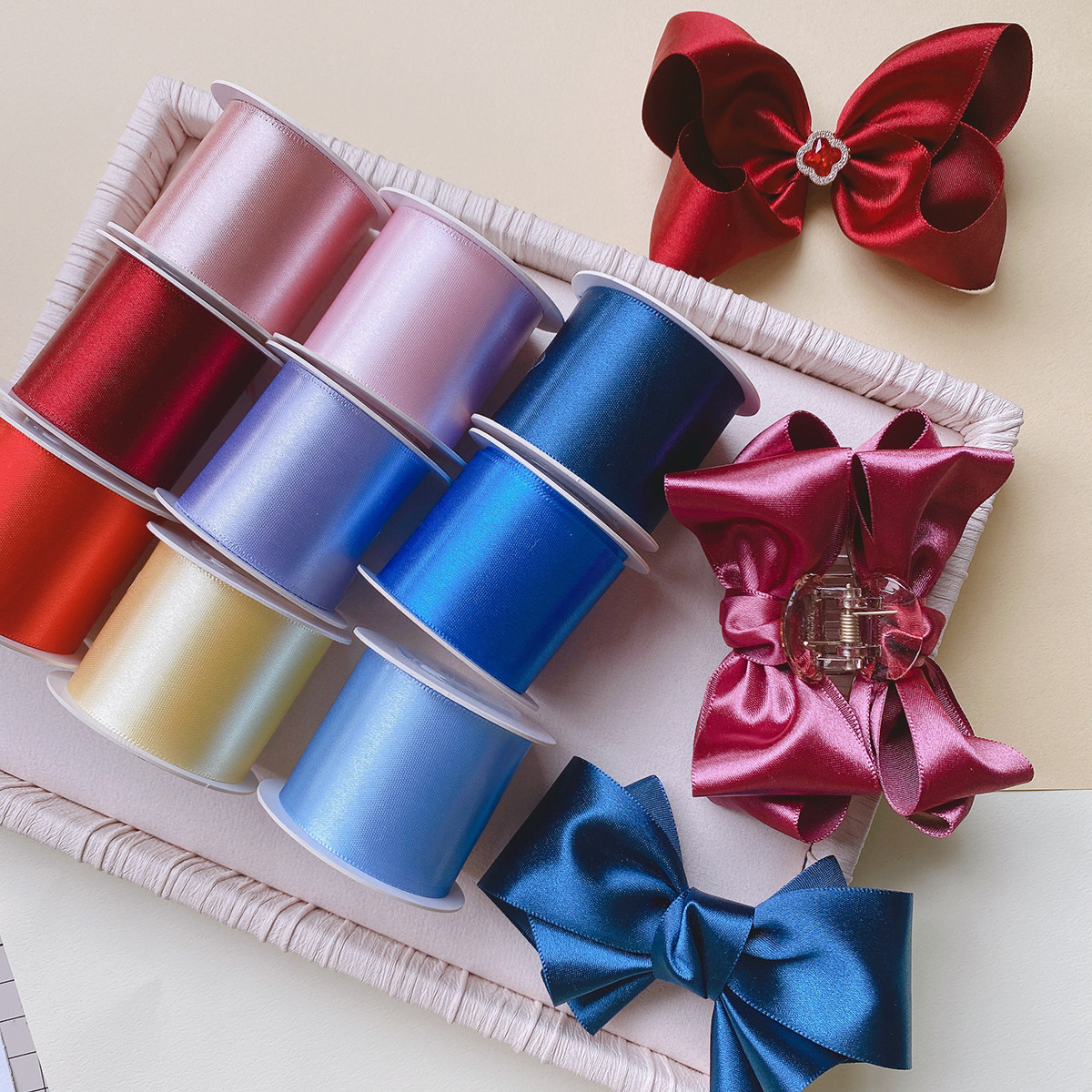 Love decoration industry Korea imported single-sided new polyester fiber belt 38MM wide handmade DIY bow hair accessories material