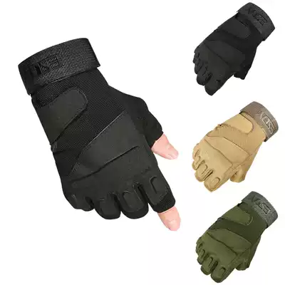 Special Forces tactical gloves outdoor mountaineering riding sports gloves male summer military fan fighting Black Hawk half finger gloves