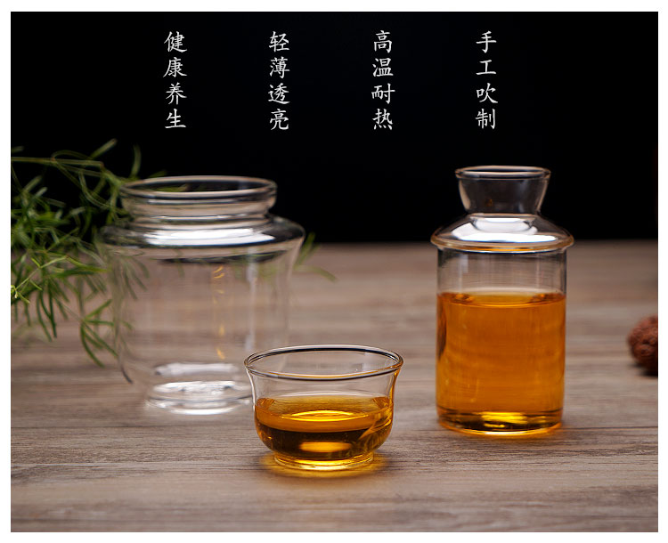 Bình thủy tinh chịu nhiệt bốn ly rượu vang trắng vàng ấm áp nồi rượu ba mảnh ấm rượu vang nóng rượu vang nóng đặt nồi rượu ly uống rượu mạnh