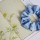 Two or three meters of plant blue tie-dye large intestine hair band, pastoral style, fresh and pure cotton hair accessories