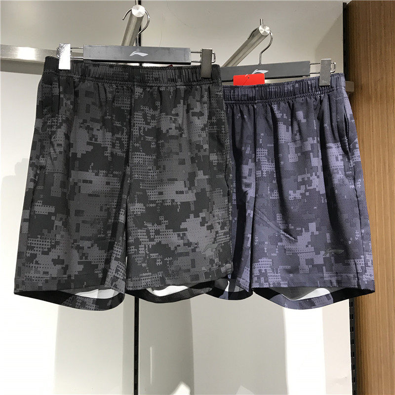 Li Ning 2019 new sports shorts for men running series Men's clothing woven sports pants AKSP207
