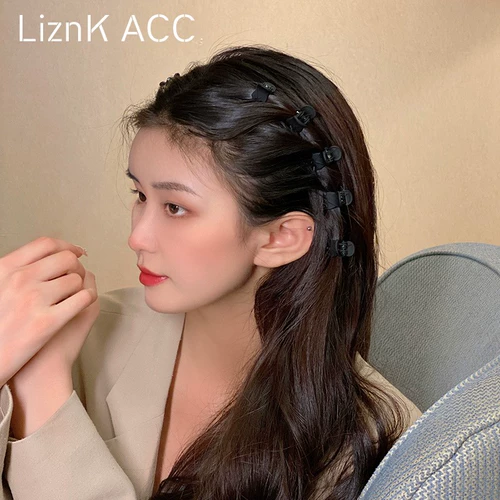 Черная летняя заколка-крабик, челка, заколка для волос, шпильки для волос, коллекция 2022, популярно в интернете