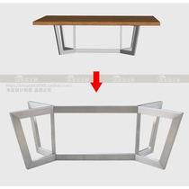  Log solid wood large plate bracket table feet 304 brushed stainless steel table feet table frame can be customized
