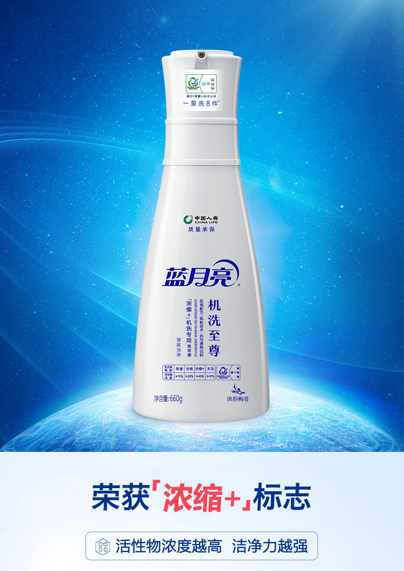 蓝月亮 机洗至尊洗衣液 1760g 3倍浓缩 耐用180天 图2