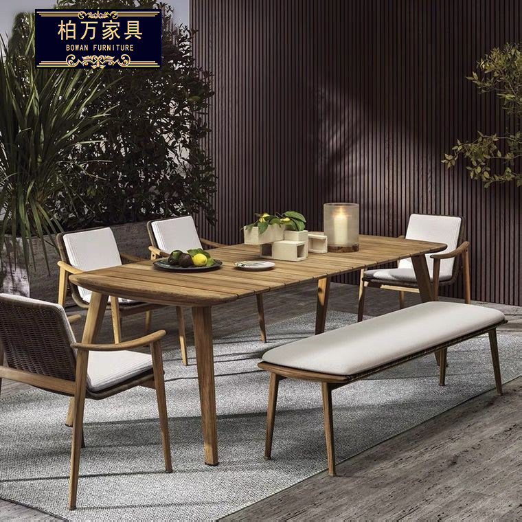 Open-air Garden Hotel Furniture Leisure Patio Table And Chairs Dining Room Outdoor Balcony Rattan Outdoor Table And Chairs Rattan