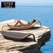 Sunshine room swimming pool lounge chair outdoor swimming pool leisure resort rattan outdoor beach outdoor beach bed