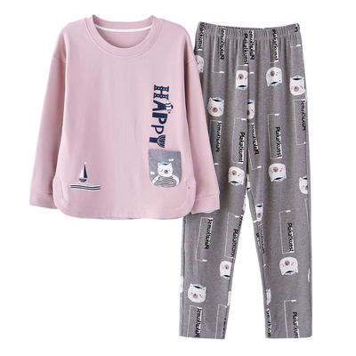 【60款可选】女潮流长袖纯棉睡衣套装