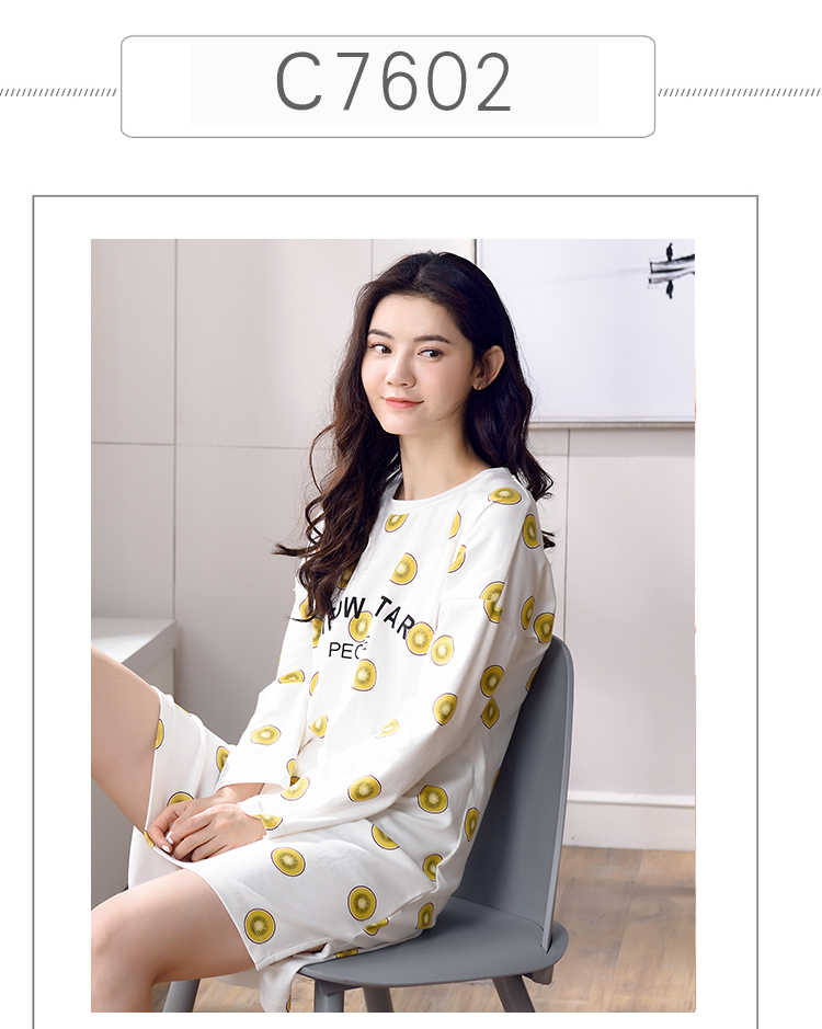 Áo ngủ nữ mùa đông dài bà bầu cho mẹ tải cotton Hàn Quốc tươi có thể mặc đồ ngủ dễ thương mùa thu và mùa đông váy ngủ mùa đông