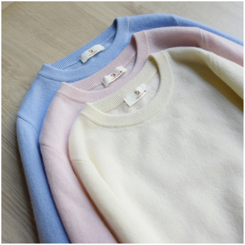 Original Consinee Baby Cloud-Like Spring Round-Neck Pullover Long-Sleeve Pure Cashmere Base Shirt Loose Cashmere Sweater