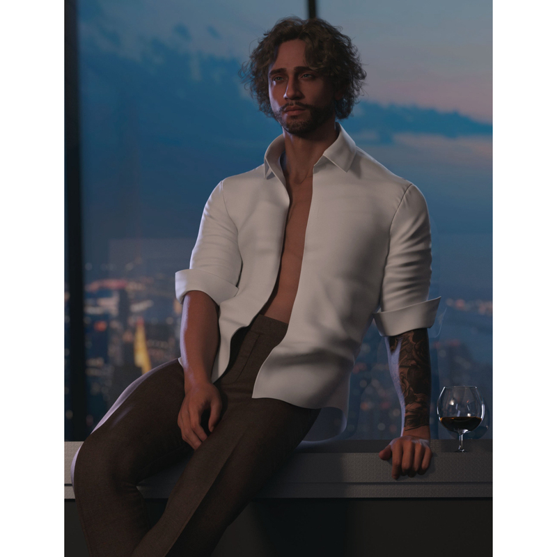 Daz3D G9 Male Relaxation Pose Male Character Dynamic Game Design Source File