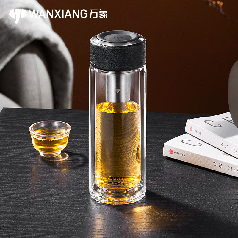 Vientiane double glaze men's high-grade tea cup car portable cup large capacity household transparent women's water cup