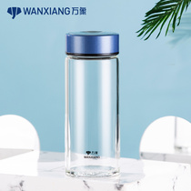 Vientiane Glass mens high-grade business single-layer large capacity tea cup Home portable transparent crystal water Cup