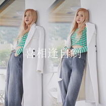rose Park Caiying with the same wool jacket womens long woolen coat high-end feeling autumn and winter 2021 New