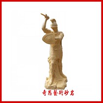 Sandstone GRP sculptures sandstone figures round carved sandstone embossed Roman warrior hotel villas landscaped decoration