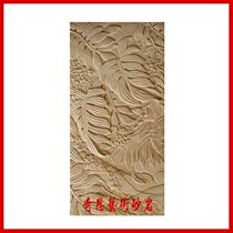 Chic art sandstone reliever plant plate European-style sculpture hotel villa living room corridor background wall solid frescoes
