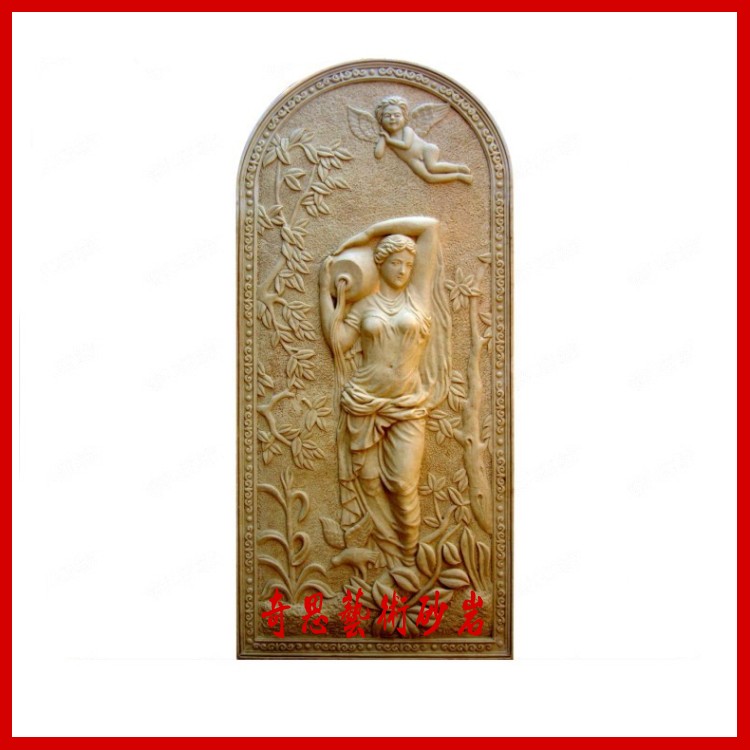 Chic Art Sandstone Sculpture Solid Relief European-style Figure Sculpture Bathing Plot Hotel Villa Decoration Mural Painting