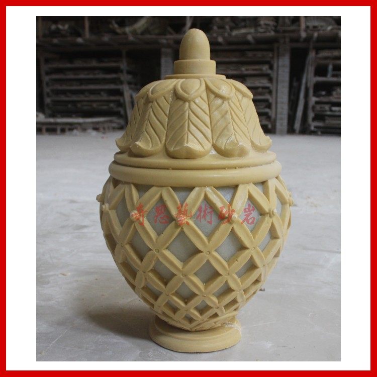 Qixi Art Sandstone Sculpture European relief sandstone lighting fragrance furnace lighting villa home decoration