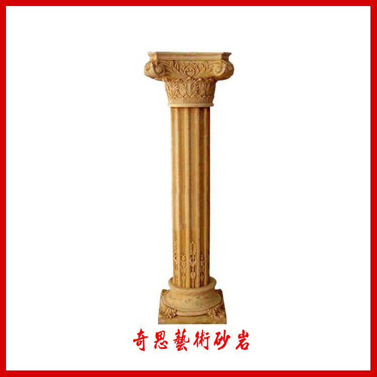 Sandstone Roman pillar European-style column pier Sculpture Art Sandstone Relief Background Wall Hotel Villa interior and exterior decoration