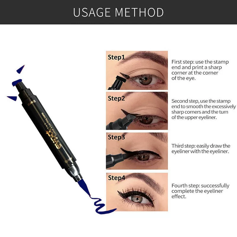 Двухвекторная жидкая подводка для глаз Matte Black Wing Stamp Seal Penthin