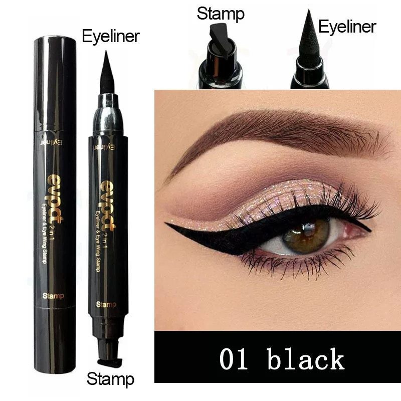 Двухвекторная жидкая подводка для глаз Matte Black Wing Stamp Seal Penthin