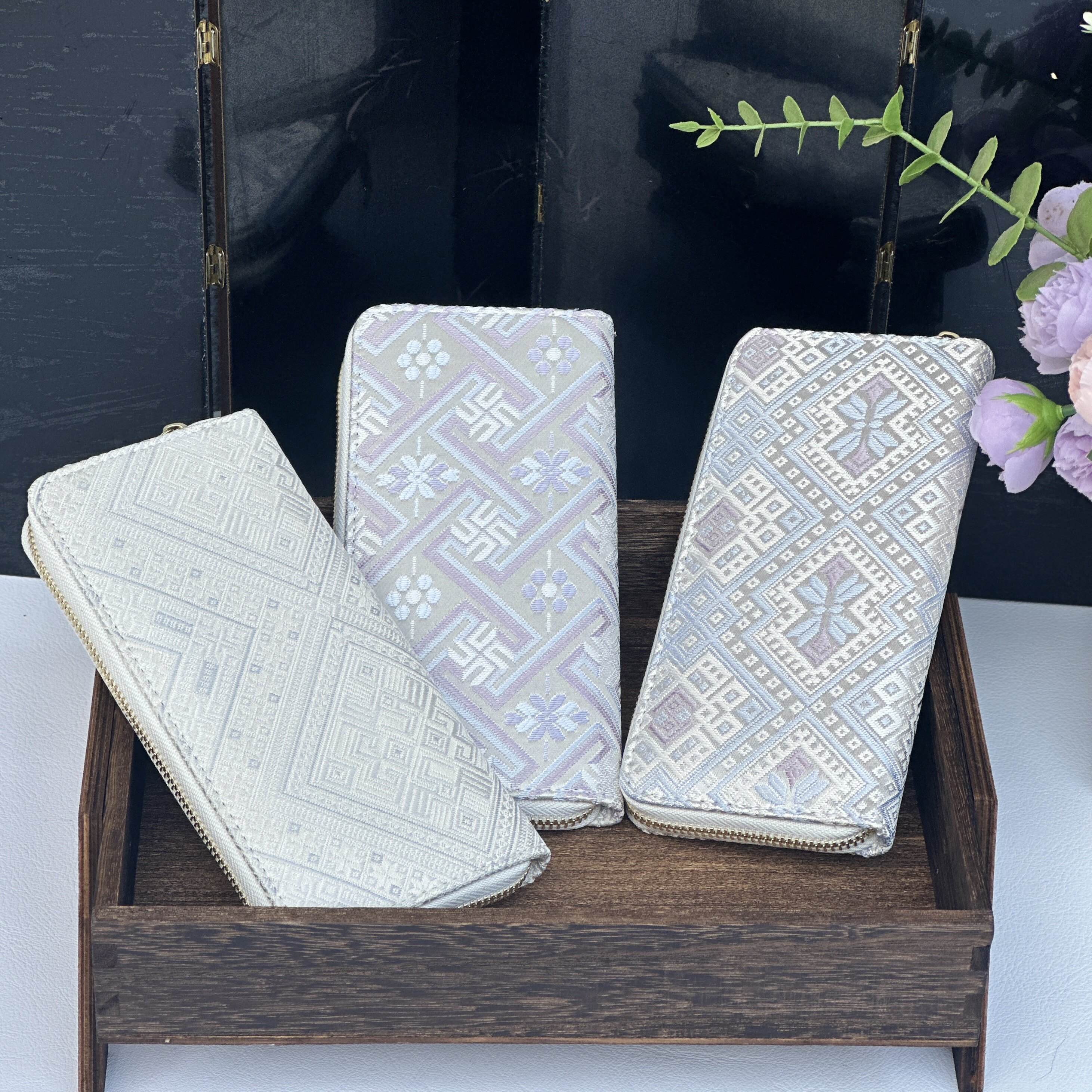 Intangible Cultural Heritage Zhuang Brocade Wallet Card Holder Purse Hand-Held Exquisite Small Bag Simple Niche Ethnic Style Long Small Bag Inner Bag