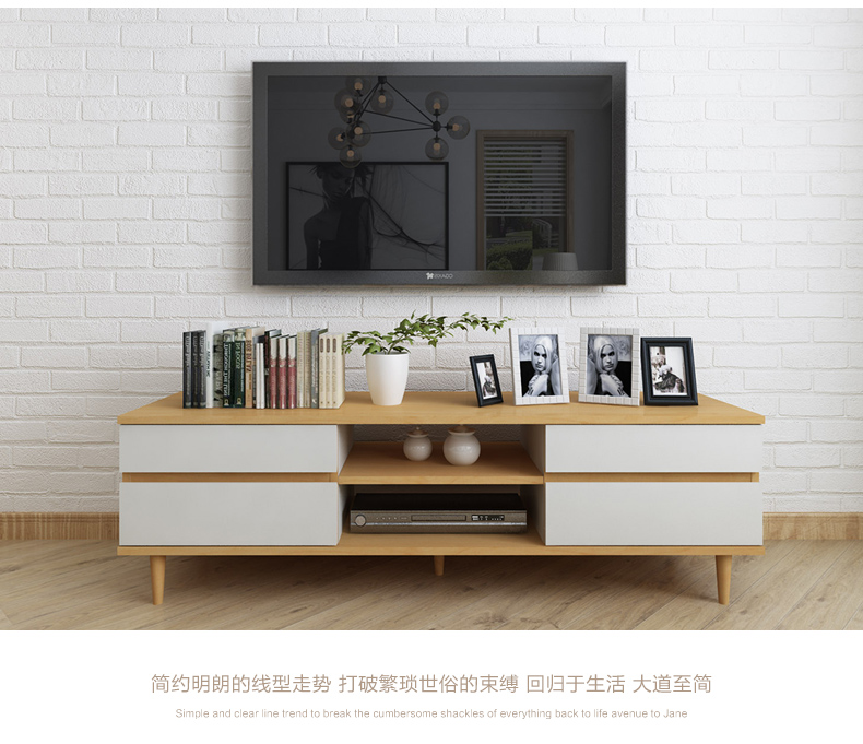 Gỗ phù hợp cho tủ tivi phòng khách hiện đại tối giản phòng khách căn hộ nhỏ đơn giản Bắc Âu TV tủ sàn tủ lưu trữ tủ - Buồng mẫu giá sách đẹp