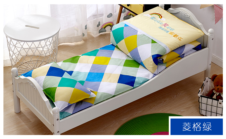 Mẫu giáo chăn ba mảnh cotton trẻ em quilt bé nap cotton có thể tháo rời bộ đồ giường với lõi sáu mảnh