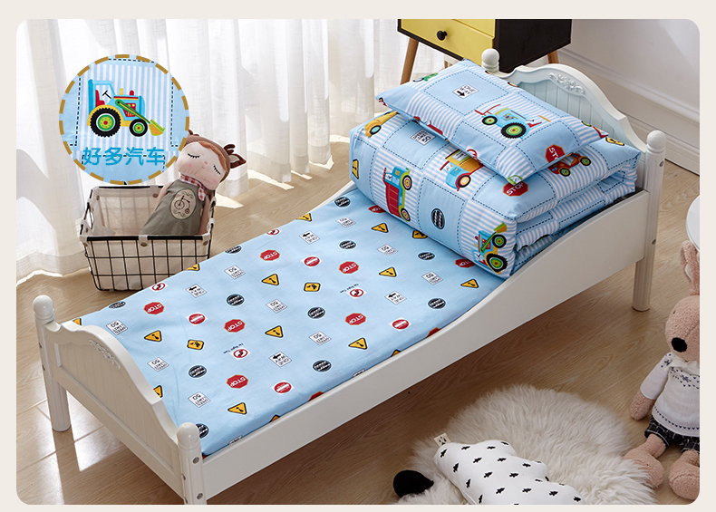 Mẫu giáo chăn ba mảnh bông trẻ em chăn bé nap cotton AB phiên bản giường với lõi sáu mảnh mùa đông