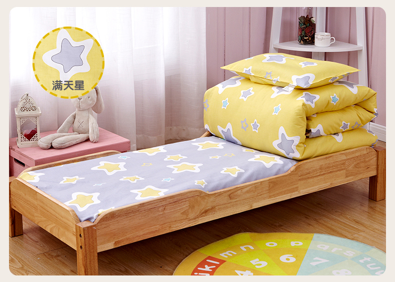 Mẫu giáo chăn ba mảnh bông trẻ em chăn bé nap cotton AB phiên bản giường với lõi sáu mảnh mùa đông