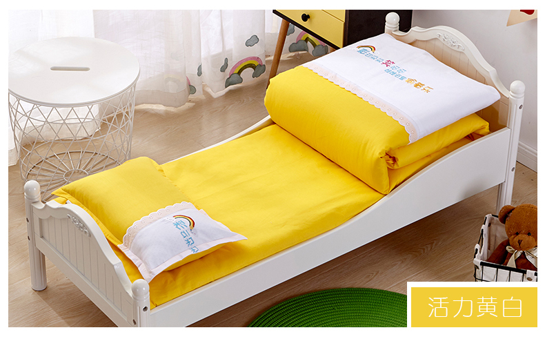 Mẫu giáo chăn ba mảnh cotton trẻ em quilt bé nap cotton có thể tháo rời bộ đồ giường với lõi sáu mảnh