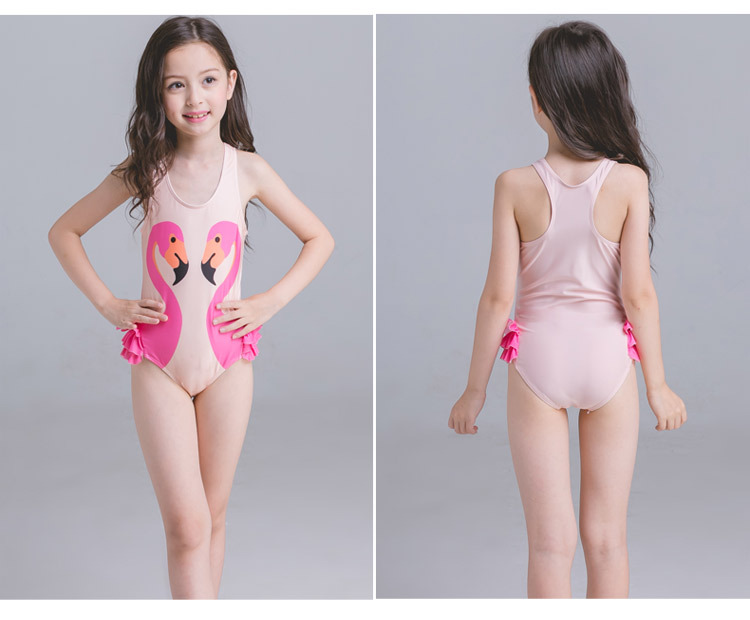 Đồ bơi trẻ em 2018 xuân hè mới thiên nga đen flamingo vẹt con gái bé gái áo tắm một mảnh đồ bơi nữ sinh