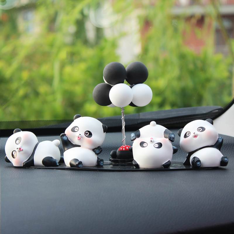 Apply Mercedes BMW Audi Decorative Supplies Swing Goddess On-board Furnishing Cute Panda Interior Ornaments-Taobao