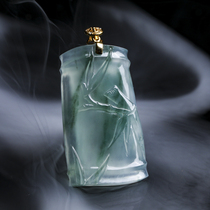 Quarrying Weng Natural Myanmar Jade High Ice Bamboo Pendant Pendant Sections High-rise Pendant Mens and Womens