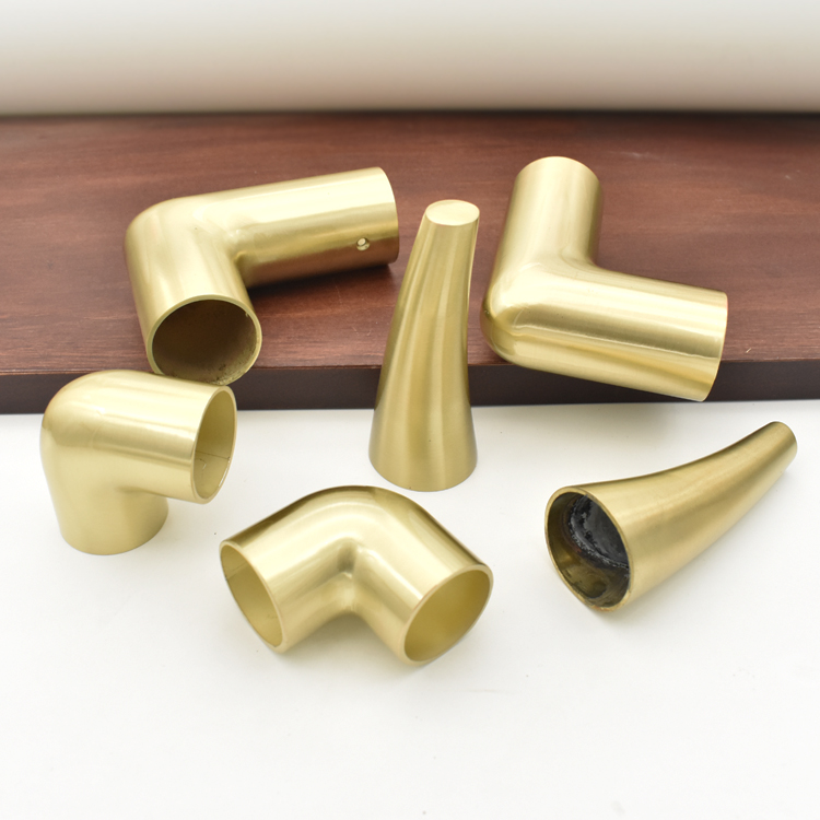 Alloy right-angle elbow new Chinese furniture solid wood bed sofa armrest cover elbow connection light luxury right-angle foot cover