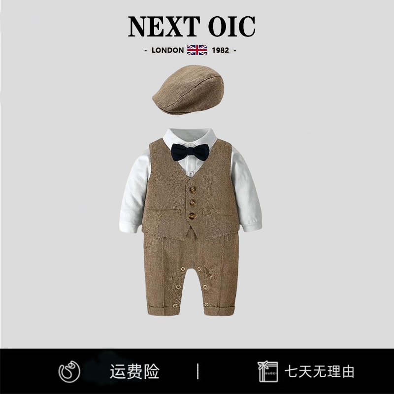 British Next Oic Baby Autumn and Winter British Style Full Moon Gentleman Suit for Baby Boys 100-Day Birthday Party Dress British Next Oic Baby Autumn and Winter British Style Full Moon Gentleman Suit for Baby Boys 100-Day Birthday Party Dress