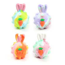 Cross-border supply of new bunny-shaped pinchle decompression toys novel light-emitting 3D decompression ball in stock