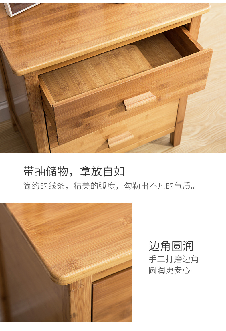 Zhu Ting tủ gỗ đầu giường đơn giản tủ ngân sách nhỏ tủ bên hiện đại phòng ngủ nhỏ gọn lắp ráp đầu giường - Buồng tủ tường