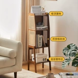 Небольшая книжная полка, напольная маленькая книжная полка из ротанга для гостиной, тумбочка для телевизора, прикроватный шкаф для хранения, угловой шкаф для дома