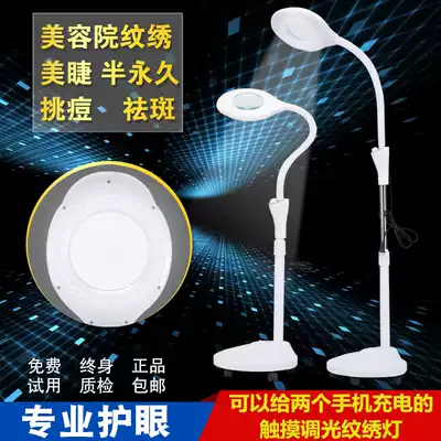 Same day delivery Beauty salon LED cold light lamp magnifying glass pattern embroidery lamp Beauty lamp Nail eyelashes shadowless floor lamp