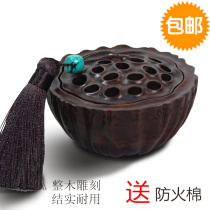 Mahogany creative lotus incense burner agarwood incense burner fragrant socket sandalwood stove tea ceremony ornaments