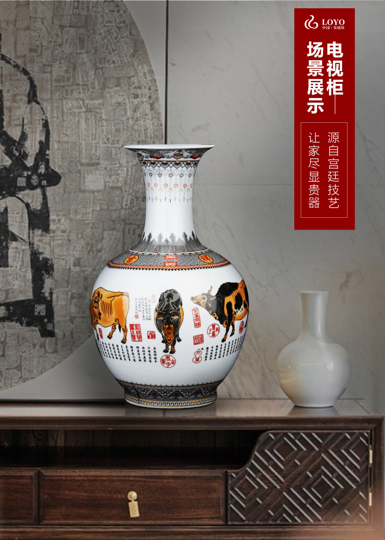 Jingdezhen ceramics powder enamel vase flower arranging place to live in the sitting room porch TV ark, decoration craft gift