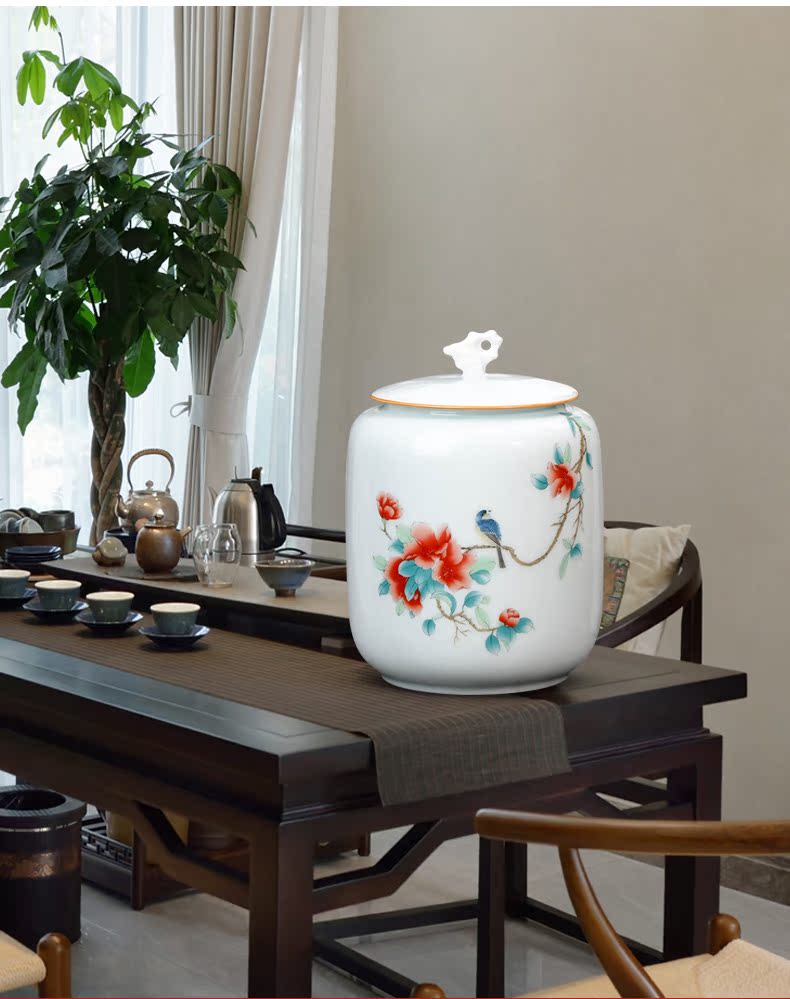 Jingdezhen ceramic tea pot small household seal tea urn the receive a case of pu 'er tea snacks storage jar