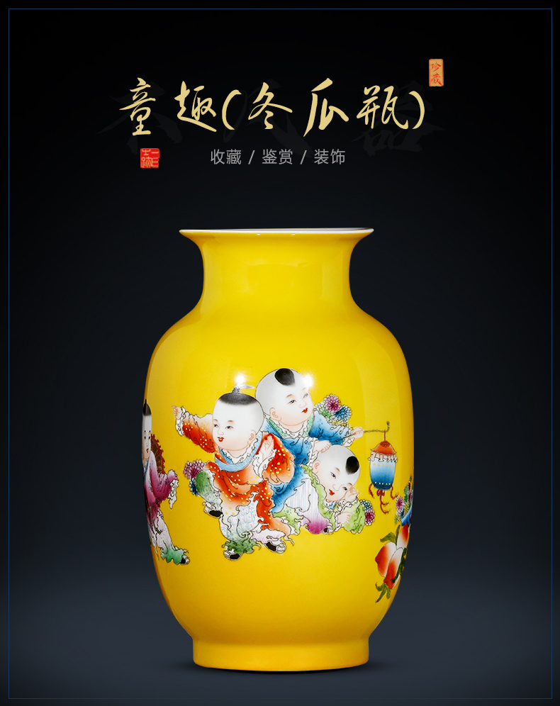 Jingdezhen ceramic vases, flower arrangement sitting room place hand - made porcelain of the lad TV ark, of Chinese style household ornaments