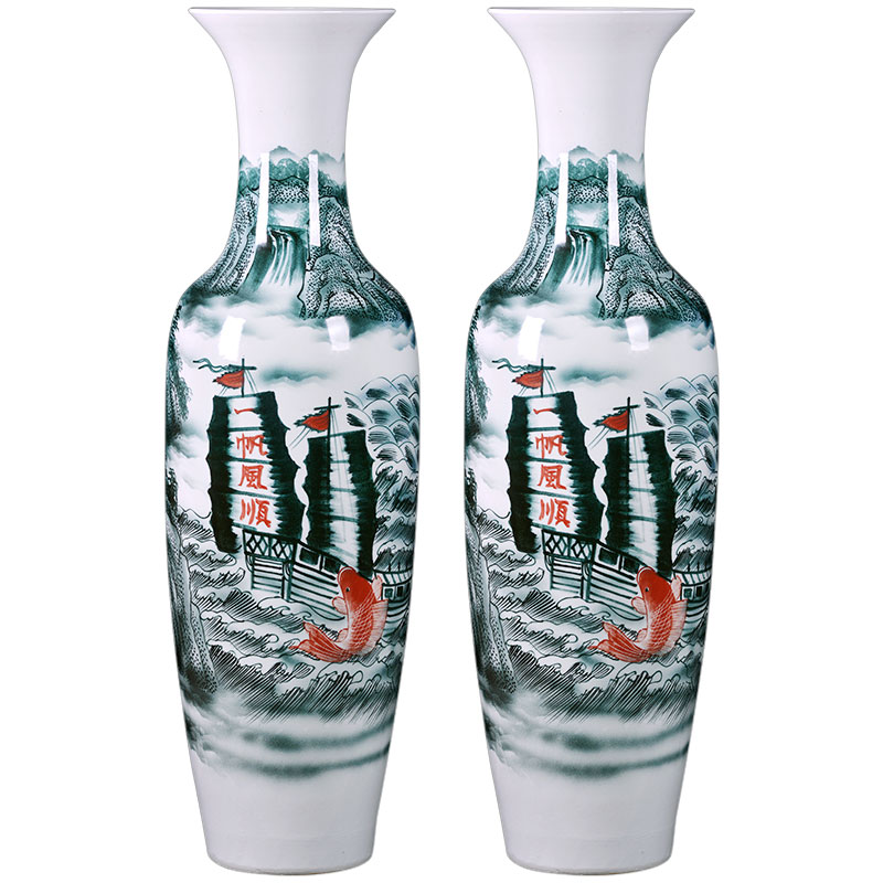 Jingdezhen ceramics hand - made a smooth landing big vase to heavy sitting room adornment is placed large hotel