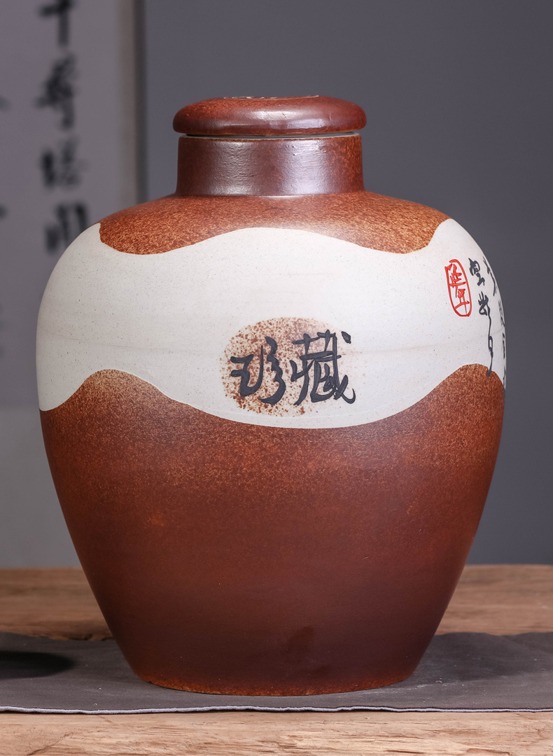 Jingdezhen ceramic jar jar of sealed bottle 10 jins 20 jins 50 kg pack jars it jugs home