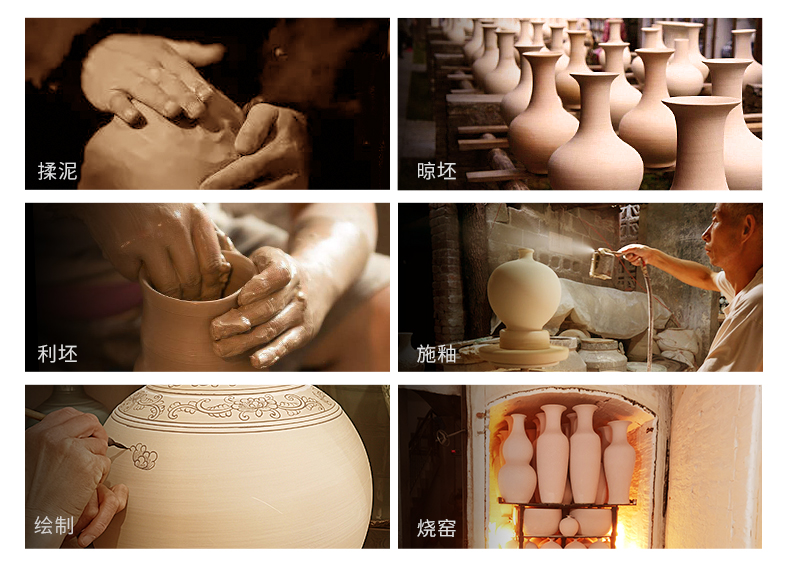 Jingdezhen ceramics by hand the pastel sky vases, flower arranging large new Chinese style sitting room adornment desktop furnishing articles