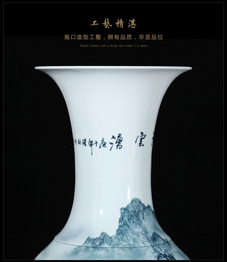 Jingdezhen ceramics hand - made extra large sitting room of large vase hotel opening gifts of large diameter furnishing articles