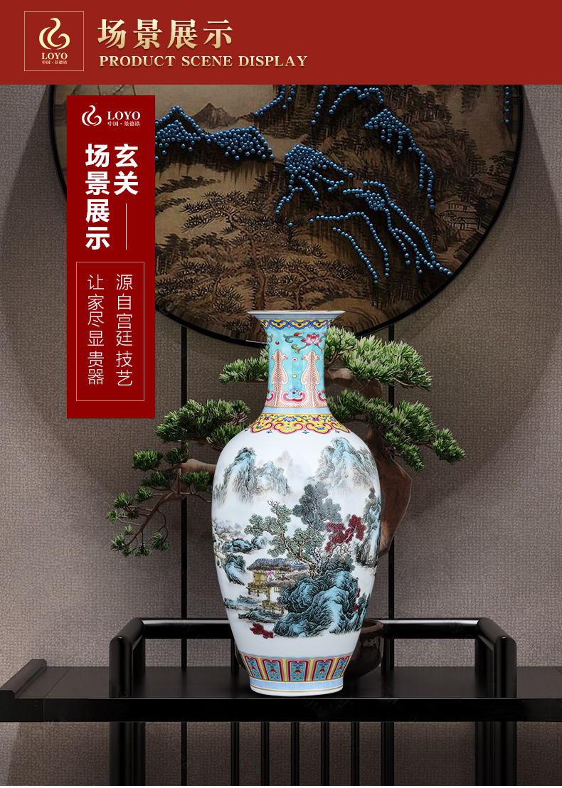 Jingdezhen ceramics, vases, flower arranging furnishing articles sitting room TV ark, rich ancient frame of Chinese style household decoration decoration gifts